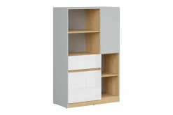 Bokhylle-Leokkol Bokhylle 80 cm Hvit,Tre/Natur