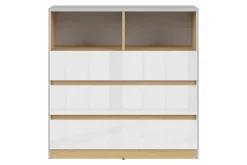 Kommode-Leokkol Kommode 90 cm Tre/Natur,Hvit,Lysegrå