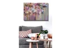 Lerretsbilder|Lerretsbilder-Lerretsbilde - Fargerik blomsterkomposisjon med abstrakte former