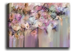 Lerretsbilder|Lerretsbilder-Lerretsbilde - Fargerik blomsterkomposisjon med abstrakte former