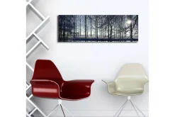 Lerretsbilder|Lerretsbilder-Lerretsbilde med LED-belysning 30x90 cm - Vinterlandskap med snødekte trær og en svak solstråle Flerfärgad