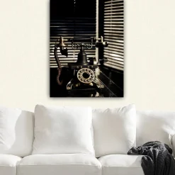 Lerretsbilder|Lerretsbilder-Lerretsbilde 70x100 cm - Vintage telefon med metalldetaljer og et elegant design Flerfärgad