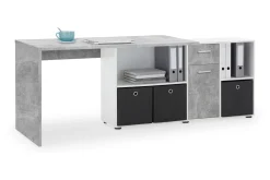 Lexo Hjørneskrivebord 136 cm med Justerbar Hylla