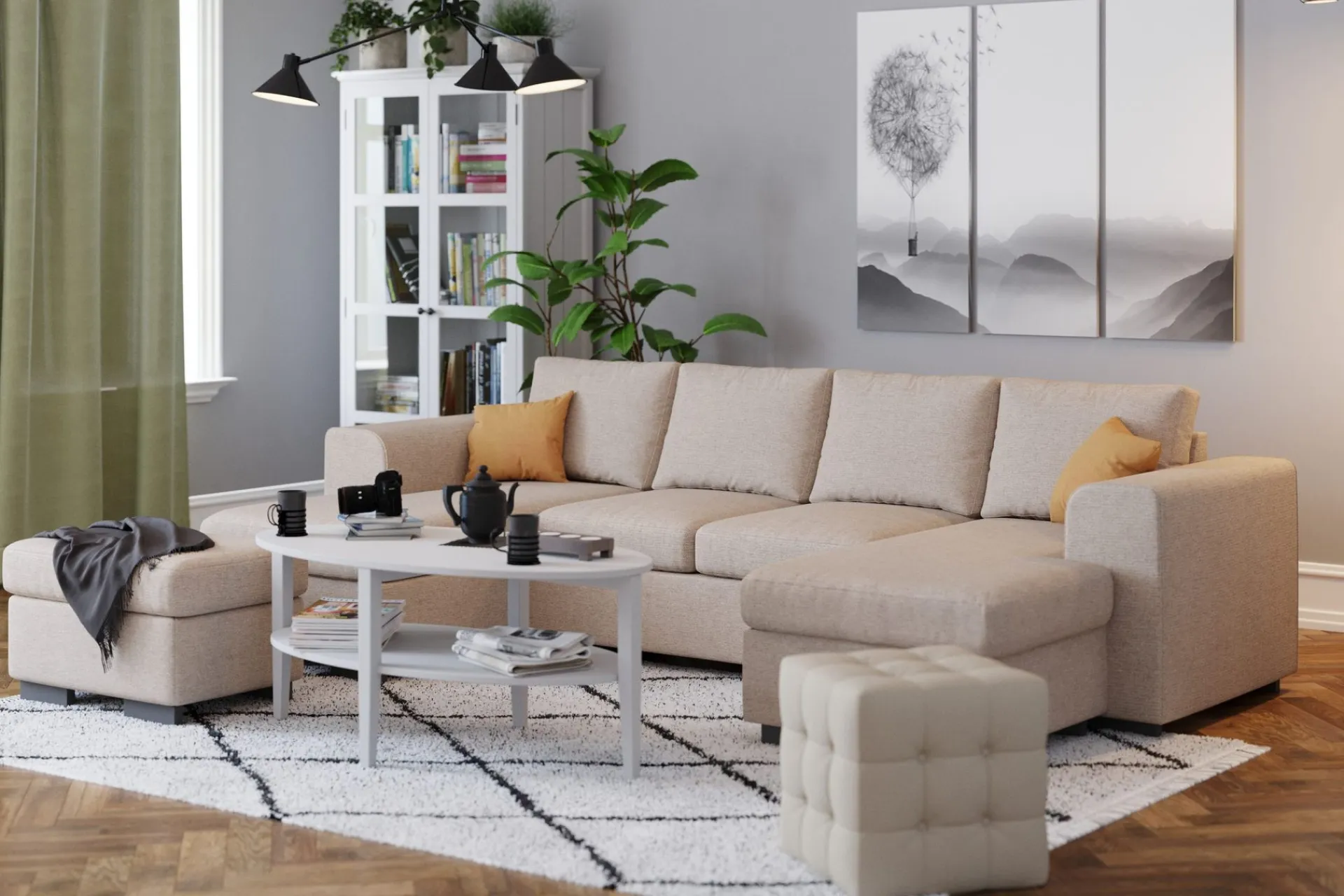 Scandinavian Choice U-Sofa-Link Dobbel divansofa 4-seter Beige