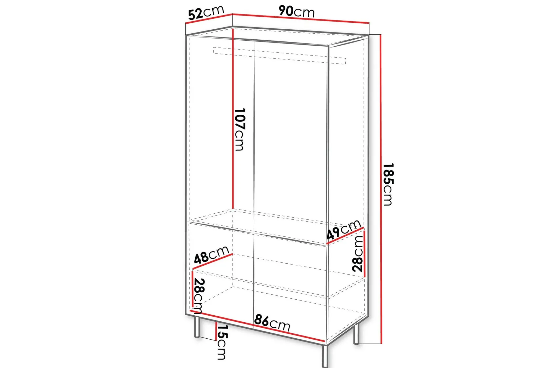 Garderober & Garderobesystem-Lionel Garderobe 90 cm Cashmere