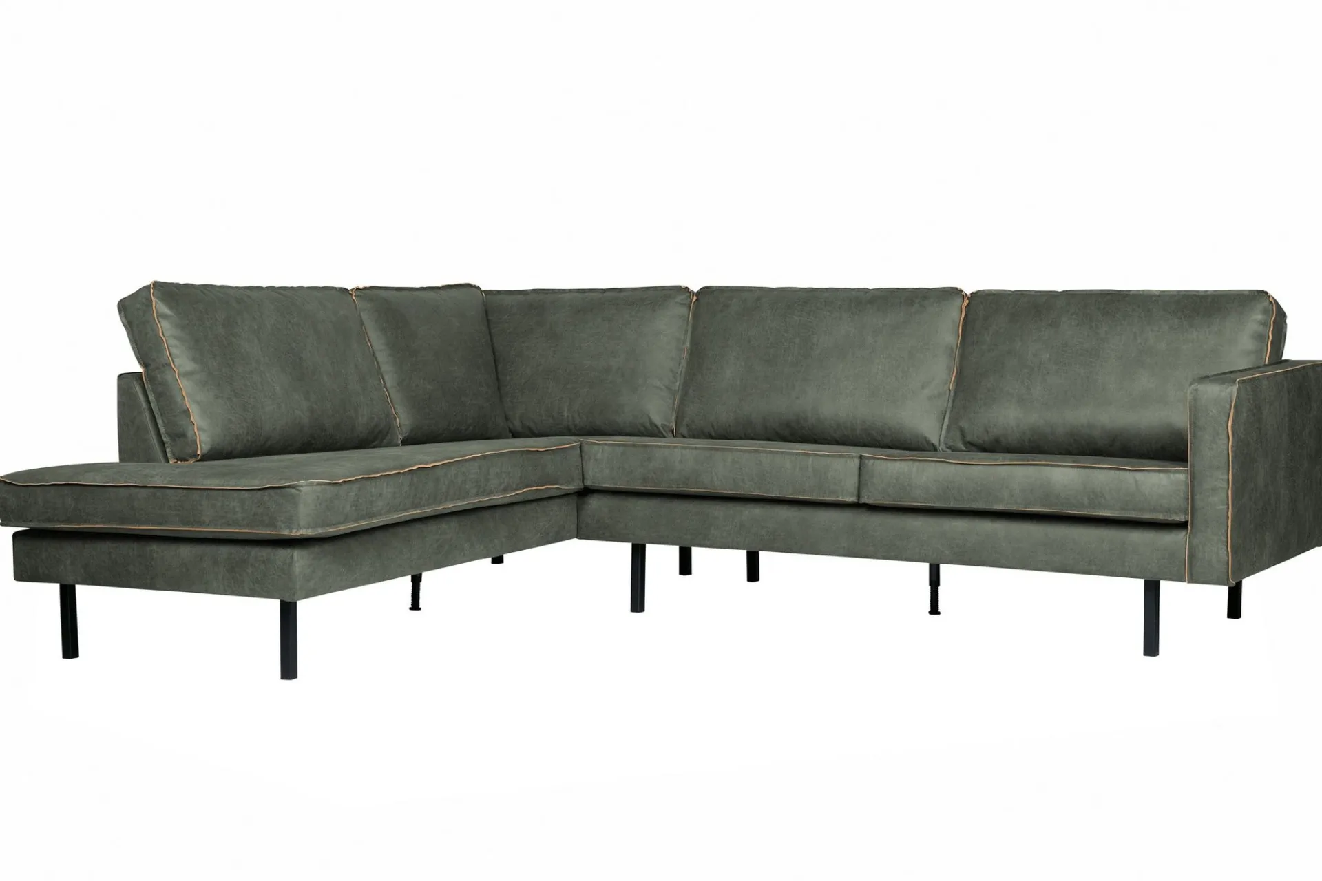 WOOOD Sofa Med Sjeselong-Lissbon Hjørnesofa Militærgrønn