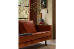 WOOOD 2 Seter Sofa-Lissbon 2,5-seters Fløyelssofa Rust
