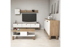 Living Room Furniture Set Eik|Hvit