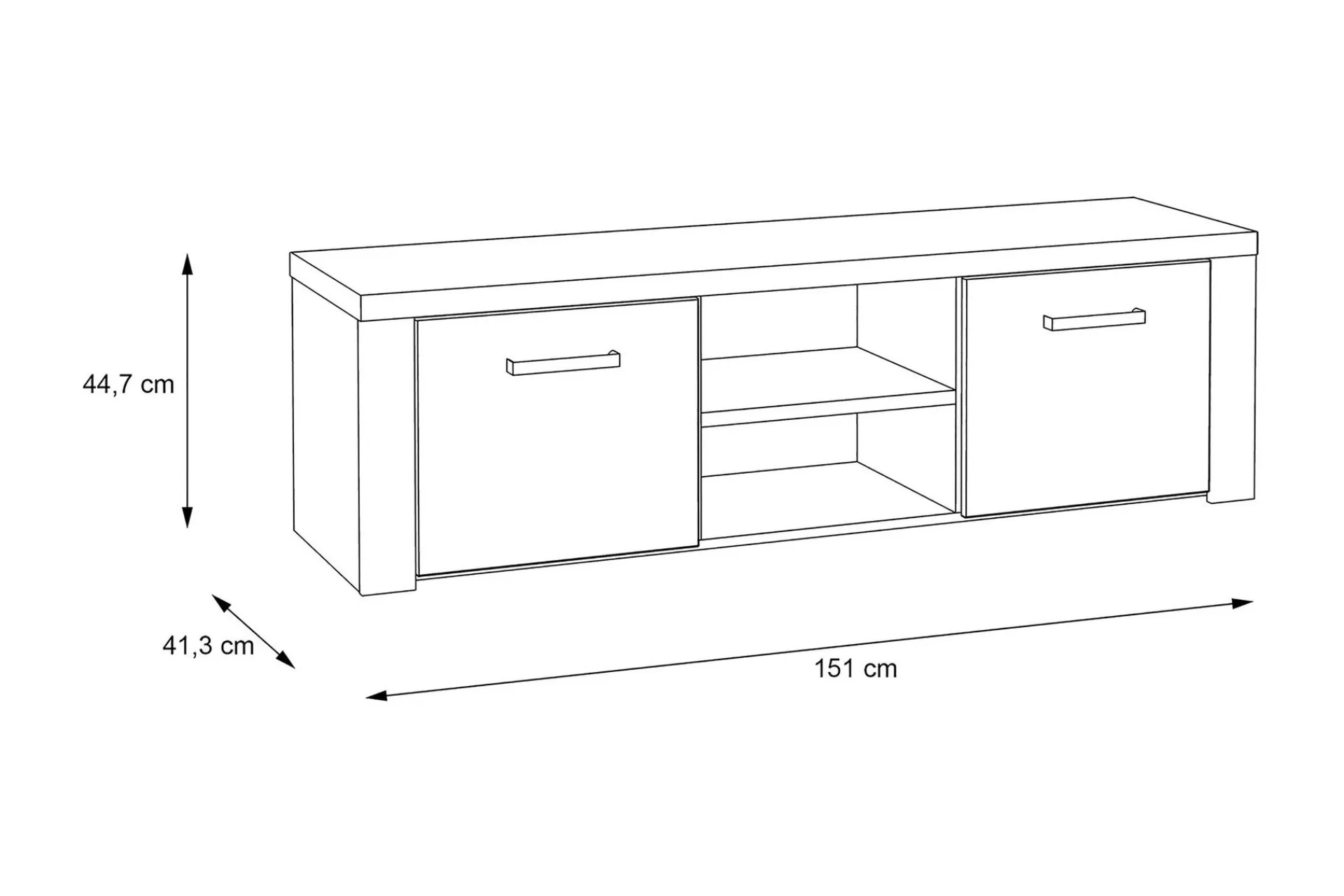 Tv-Benk & Mediabenk-Loannia Tv-benk 151 cm Brun