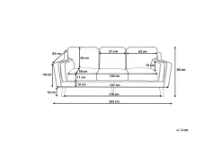 Velour Sofa & Fløyel Sofa-Lokka Sofa 3-seter Svart