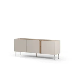 Tv-Benk & Mediabenk-Lomar TV-benk 140x53,9x35,5 cm Sandstein og naturlig eik