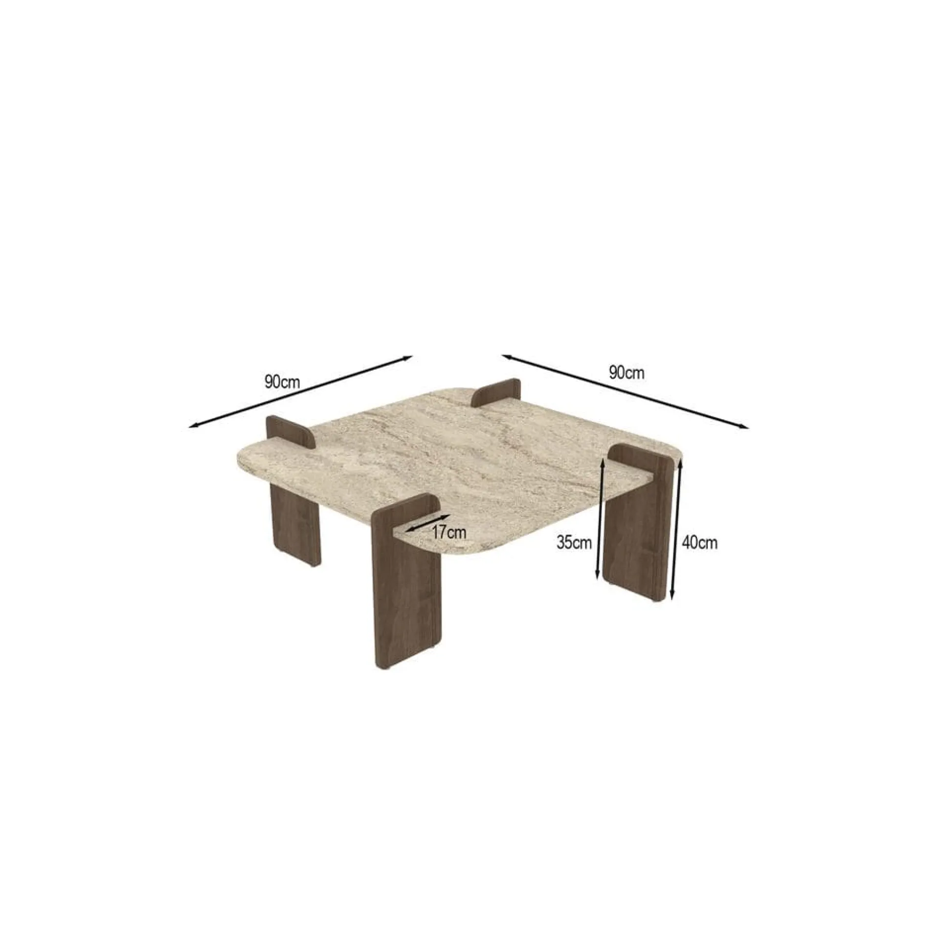 Sofabord-Lorvenor Sofabord 90 cm Mörkbrun