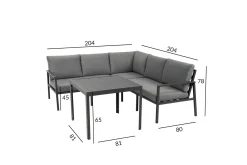 Veranda & Terrasse|Loungesett-Loungegruppe ADRIAN Grey