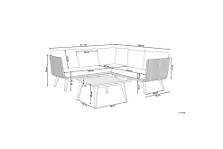 Veranda & Terrasse|Loungesett-Loungegruppe ALCAMO brun / grå Grey