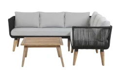 Veranda & Terrasse|Loungesett-Loungegruppe ALCAMO brun / grå Grey