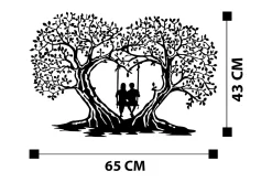 Skilt-Love Tree Veggdekor Svart