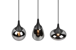 Trio Lighting Kjøkkenlampe|Barnelampe-Lumina Pendellampe 3-os E14 Mattsvart