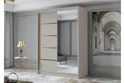 Garderober & Garderobesystem-Lungos Garderobe med Speil 120x200 cm Beige