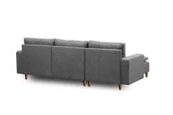 Sofa Med Sjeselong-Lungo Sofa med Sjeselong 4-seter Mørkegrå