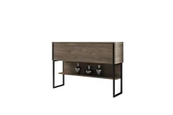 Kommode|Gangoppbevaring-Luxe Kommode 120 cm Svart,Valnöt