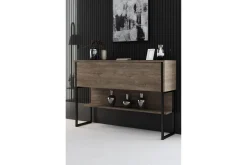 Kommode|Gangoppbevaring-Luxe Kommode 120 cm Svart,Valnöt