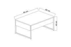 Sofabord-Luxe Soffbord 90x40 cm Brun/Svart