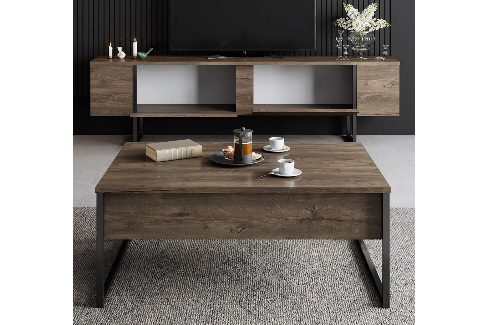 Luxe TV-benk med Oppbevaring 180x50 cm