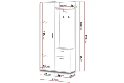 Lux Garderobe 97x30x195 cm