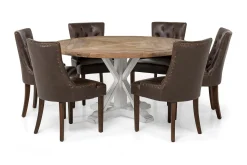 Bloomington Spisegrupper-Lyon Spisegruppe Ø150 cm Rund med 6 Tuva Stoler Brun,Hvit