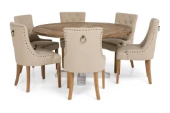 Bloomington Spisegrupper-Lyon Spisegruppe Ø150 cm Rund med 6 Viktoria Stoler Brun,Hvit