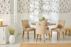 Bloomington Spisegrupper-Lyon Spisegruppe Rund med 4 Viktoria Lenestoler Beige