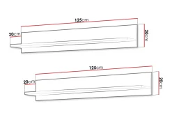 Lyrosen Vägghylla 125 cm