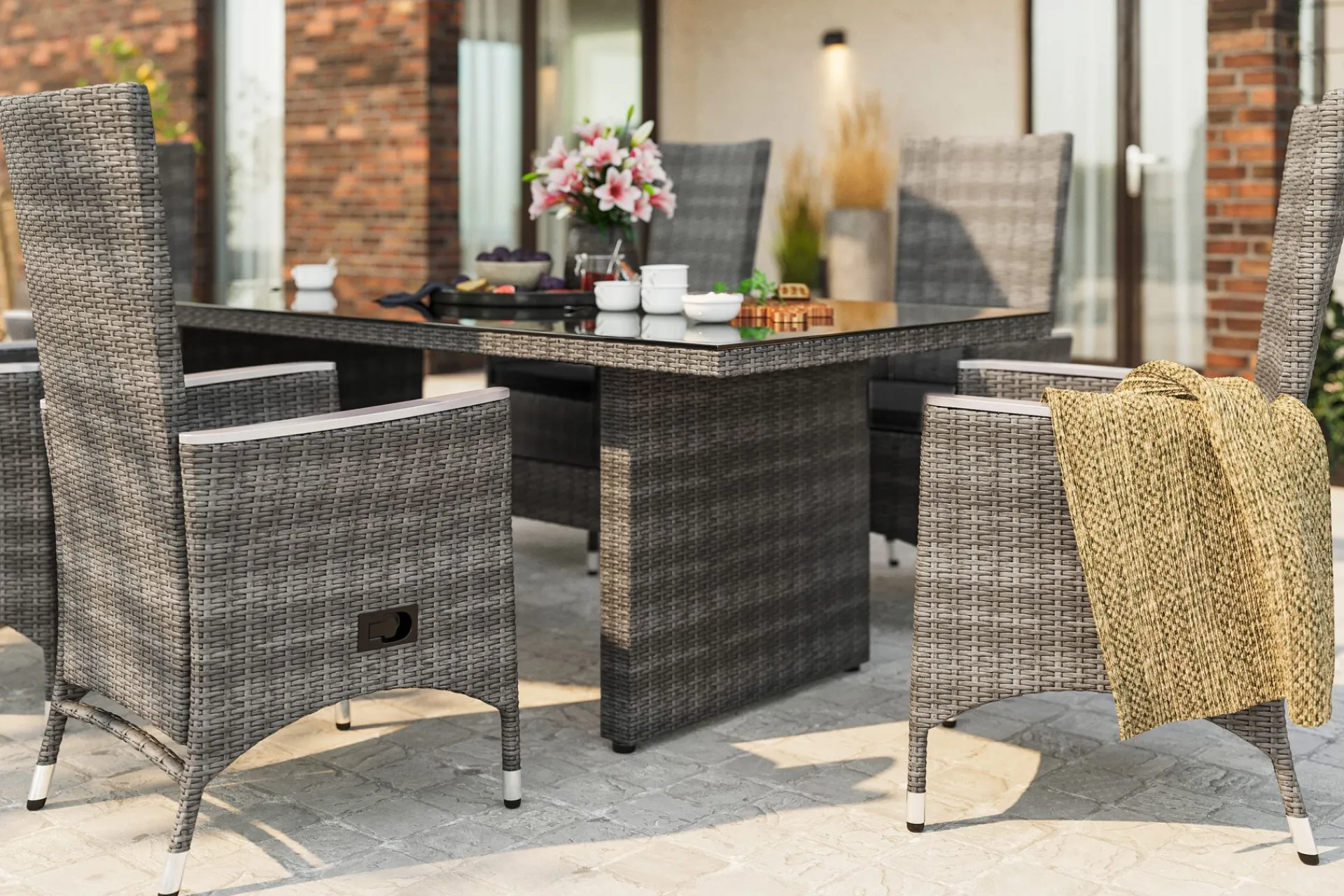 Comfort Garden Loungebord & Sofabord Utendørs-Majestic Spisebord 210x100 cm Grey
