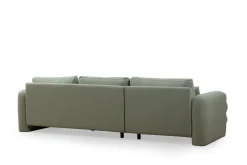 Sofa Med Sjeselong-Makhan Sofa med Sjeselong 3-seter Grønn
