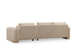 Sofa Med Sjeselong-Makhan Sofa med Sjeselong 3-seter Beige