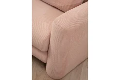 Sofa Med Sjeselong-Makhan Sofa med Sjeselong 3-seter Lyserød