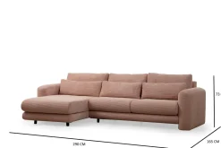 Makhan Sofa med Sjeselong 3-seter