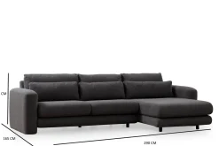 Makhan Sofa med Sjeselong 3-seter