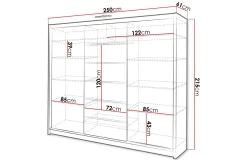 Garderober & Garderobesystem-Malibu Garderobe 250x61x215 cm Beige