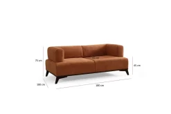 2 Seter Sofa-Malkiat Sofa 2-seter Orange,Svart