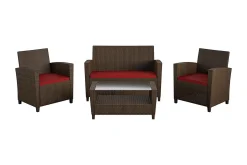 Dorel Home Veranda & Terrasse|Loungesett-Malmo Loungegruppe Kunstrotting Brun Brun,Rød