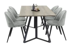 Venture Home Malvina Spisebord med 6 Valerie Stoler