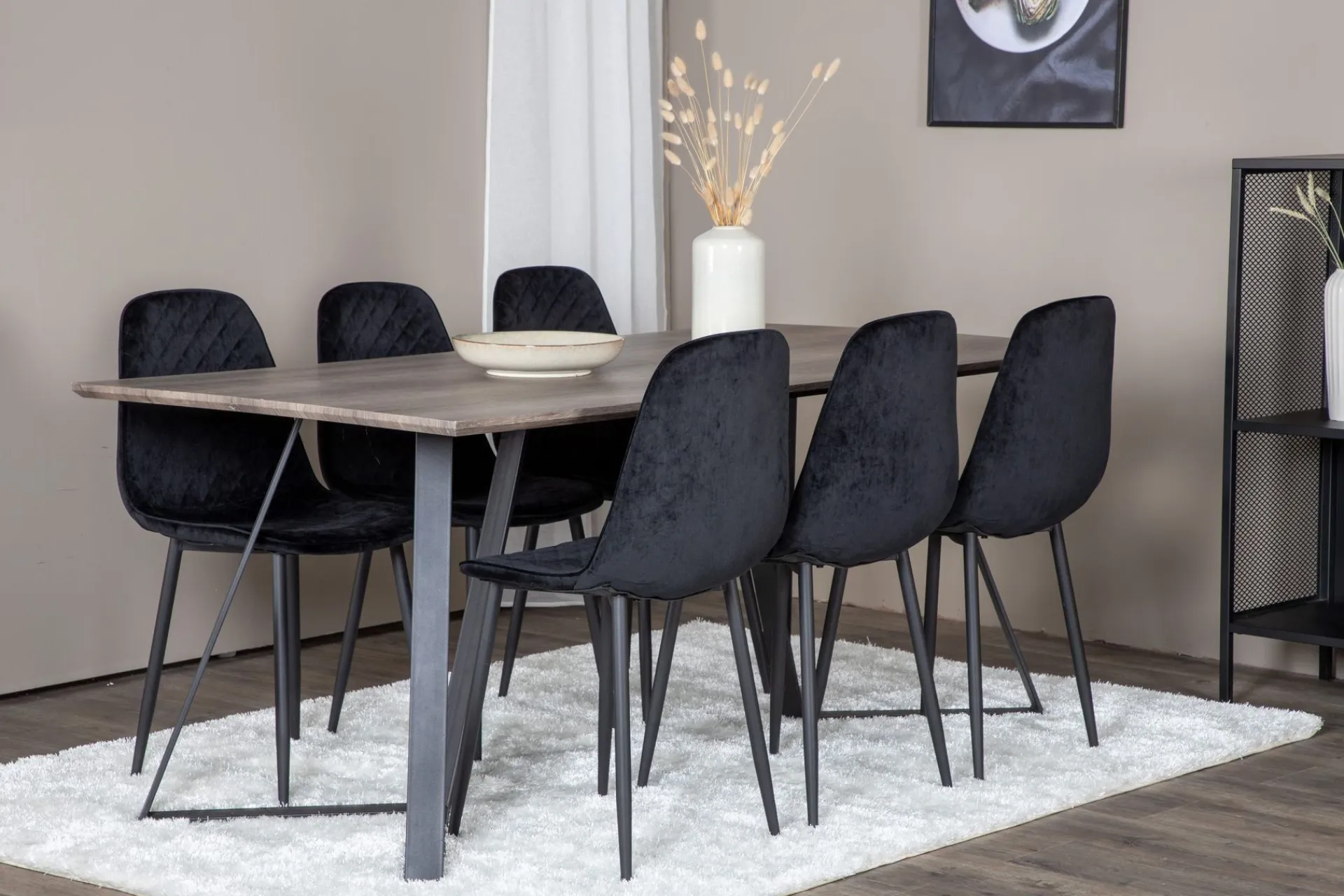 Venture Home Malvina Spisegruppe 180 cm + 6 stk Ypas Spisestoler
