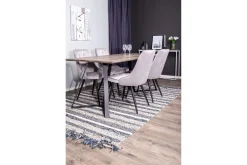 Venture Home Malvina Spisegruppe med 4 Valerie Lyx Fløyelsstoler