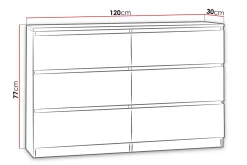 Malwa Kommode med Skuffer 30 cm dyp
