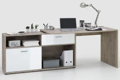Scandinavian Choice Kontorbord-Mamoru Hjørneskrivebord Sandeik/Hvit