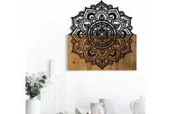Skilt-Mandala 6 Veggdekor Svart/Valnøtt