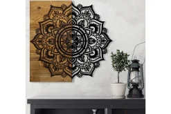 Skilt-Mandala 6 Veggdekor Svart/Valnøtt