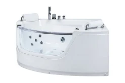 Baderom-Mangle Hjørneboblebadekar 150 cm med LED-belysning Hvit
