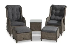deNoord Marcus Cafésett med 2 Reclinerlenestoler m Pute
